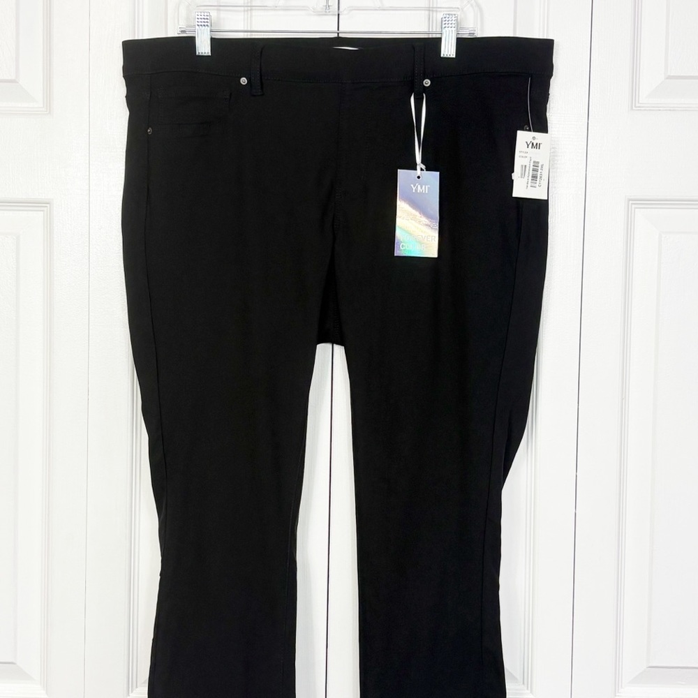NWT YMI Los Angeles Forever Color Black Hyperstretch Crop Capri Pants 2X